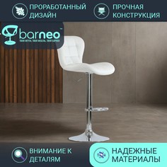 Барный стул со спинкой BarneoPro N-30 First, стул бел, стул лофт кухонный, эко-кожа, хром