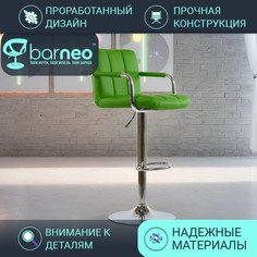 Барный стул со спинкой BarneoPro N-69 Kruger Arm зелен экокожа стул кухонный основан хром