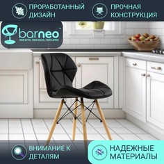 Стулья для кухни BarneoPro N-42 Perfecto 95213 Экокожа, стул черный, бук, комплект 1 шт