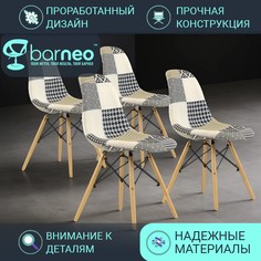 Стулья для кухни BarneoPro N-12 Patchwork 95232V4 рогожка трехцветный, комплект 4 шт