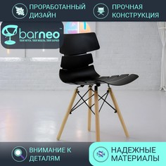 Стулья для кухни BarneoPro N-230 Return 95199 стул черный, пластик бук, комплект 1 шт