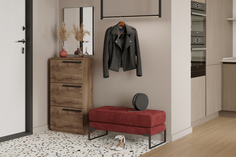 Обувница Лорена Пакс-3 Дуб Табачный ШxГxВ 650*300*1150 Мегамебель Мегамебель