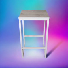 Барный стул для кухни и дома 60x35x35 Дуб Апрельский Белый No Brand