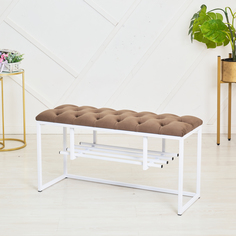 Банкетка для прихожей и спальни Jet mebel, модель loft95, белый-коричневый