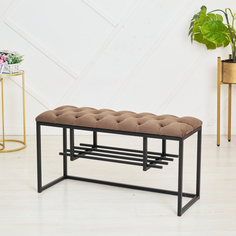 Банкетка для прихожей и спальни Jet mebel, модель loft95, черный-коричневый