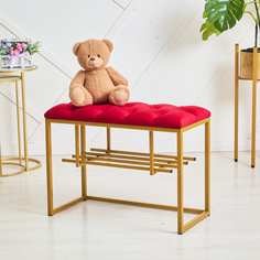 Банкетка для прихожей и спальни Jet mebel, модель loft70, золотой-красный