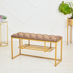 Банкетка для прихожей и спальни Jet mebel, модель loft95, золотой-коричневый