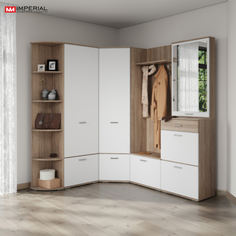 Прихожая Виола Сонома белый ШГВ 352х37х205 см Imperial