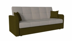 Диван-книжка ЭКОНА МЕБЕЛЬ Надежда, Микровельвет, бежевый/зеленый, 3101011