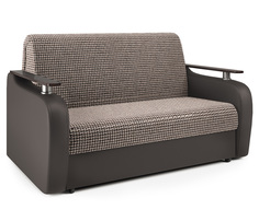Диван аккордеон Гранд Д 100 Корфу коричневый и экокожа шоколад Gamma