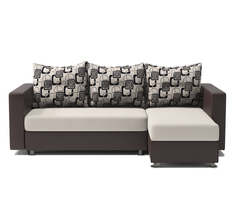 Угловой диван Ария правый экокожа шоколад и ромб Gamma