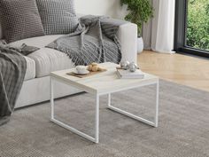 Столик журнальный 4 сезона Айсберг Лофт 01 Белый/дуб крафт белый