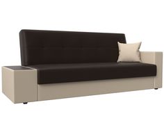 Диван-книжка Лига Диванов Лига-020 стол слева 223х83х90 см, коричневый\бежевый\бежевый