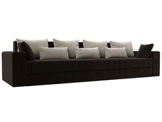 Диван прямой Лига Диванов Майами Long 350х105х90 см, коричневый\бежевый