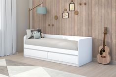 Кровать Хилтон 80х200 Белый Текстурный No Brand