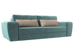 Прямой диван Лига Диванов Лига-008 272х107х94 см, бирюзовый\бежевый