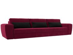 Прямой диван Лига Диванов Лига-008 Long 372х107х94 см, бордовый\черный