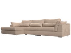 Угловой диван Лига Диванов Пекин Long угол левый 372х165х90 см, бежевый