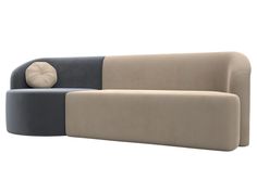 Прямой диван Лига Диванов Лига-027 угол левый 257х97х82 см, бежевый\серый