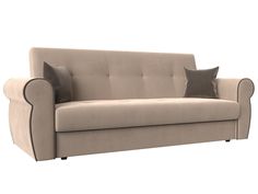 Диван-книжка Лига Диванов Лига-019 222х83х90 см, бежевый\коричневый