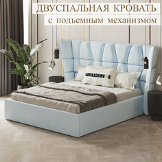 Кровать FABRIKASHIMKOR YORKDEILY двуспальная 180х190 голубой