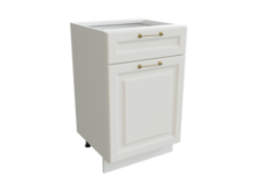 Шкаф напольный с 1-ой дверью и ящиком SURA Ницца Айленд силк 50x47,8x81,6 арт.ММК-00003221