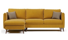 Угловой диван-кровать 4Home Пекин, 247х175х96 см, Yellow, левый, Еврокнижка