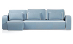 Угловой диван-кровать 4Home Линда, 344х165х90 см, Light Blue, левый, Еврокнижка