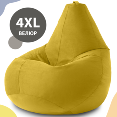 Кресло-мешок груша XXXXL Комфорт, велюр, желтый My Puff