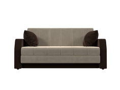 Диван-кровать 4Home Малютка, 154x86x73 см, выкатной, бежевый\коричневый, микровельвет