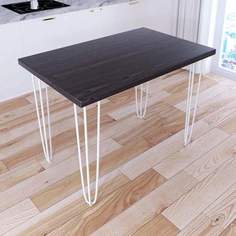 Стол кухонный Solarius Loft металл-дерево 120x80х75, цвет венге, белые ножки-шпильки