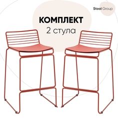 Стул полубарный Danny бордовый с подушкой (комплект 2 стула) Stool Group