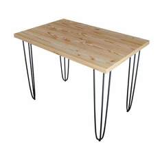 Стол кухонный Solarius Loft металл-дерево 110x60х75, без покраски, черные ножки-шпильки