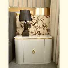 Прикроватная тумба Облик HRound4leg, напольная, слоновая кость, глянец