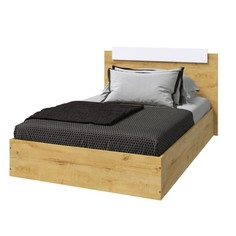Кровать ЭКО 900х2000 дуб вотан/белый гладкий No Brand