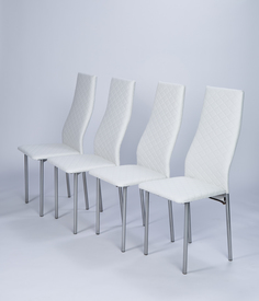 Стул Мир Мебели Магнат белый 41x41x105 см экокожа, 4 шт