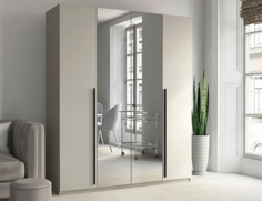 Шкаф распашной QualisMebel Brown Cuatro M 2000х500х2000, кашемир