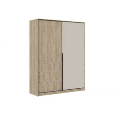 Шкаф-купе МК Стиль Бохо ШК-006 Дуб крафт серый/кашемир 183,4x60,3x236 см