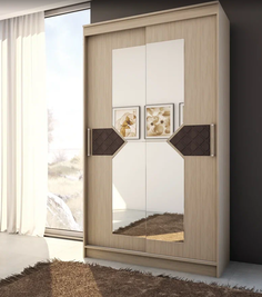 Шкаф-купе Эра Николь 2 Ясень шимо светлый/Лиственница темная 3040-1 ERA