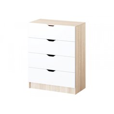 Комод Регион 058 Карина-4 4 ящика 80x42x103,5 Дуб сонома/Белый глянец