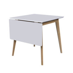 Стол обеденный Пегас classic Drop Leaf, Daiva casa, (76-114)х76см, дуб золотой/белая эмаль