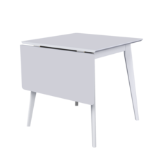 Стол обеденный Пегас classic Drop Leaf, Daiva casa, (76-114)х76 см, белая эмаль