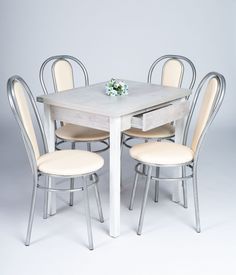 Обеденная группа с ящиком Венские молочный/Финдус Мир Мебели