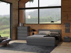 Двуспальная кровать "Челси", 160х200 см. Графит. МИФ