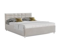 Кровать полутораспальная Mebel-ars Нью-Йорк 140х190, Бархат бежевый / STAR VELVET 6 BEIGE