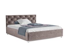 Кровать полутораспальная Mebel-ars Классик 140х190, Бархат серо-шоколадный