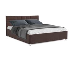 Кровать двуспальная Mebel-ars Нью-Йорк 160х190, Велюр молочный шоколад / НВ-178/13