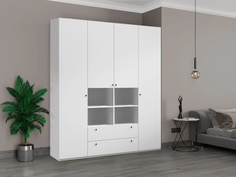 Шкаф распашной QualisMebel Dallas 1600х600х2200, Белый