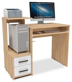 Стол компьютерный HESBY Jazz24 левый, 101x50x87см, дуб сонома/белый