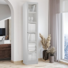 Шкаф книжный QualisMebel Brams One 500х450х1900, Белый